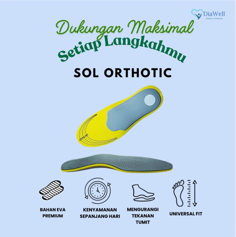 Diawell - Sol Sepatu Insole Orthotic (Kuning Abu)