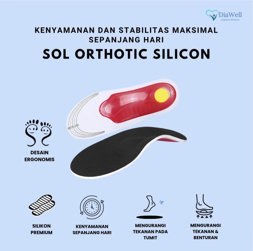 Diawell - Sol Sepatu Orthotic Silikon (Merah Putih)