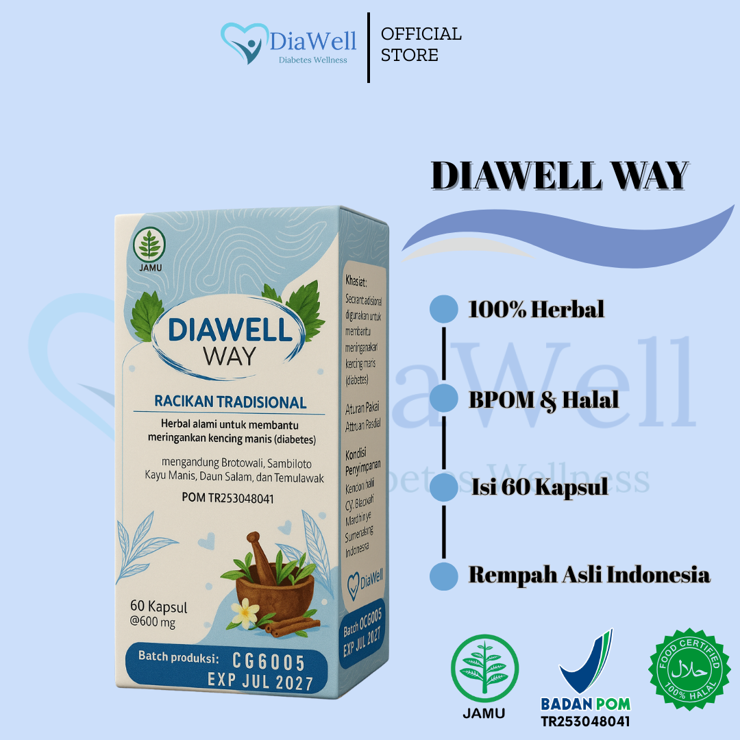 DiaWell Kombinasi Premium - Diawell Way Herbal & Kaos Kaki Diabetes