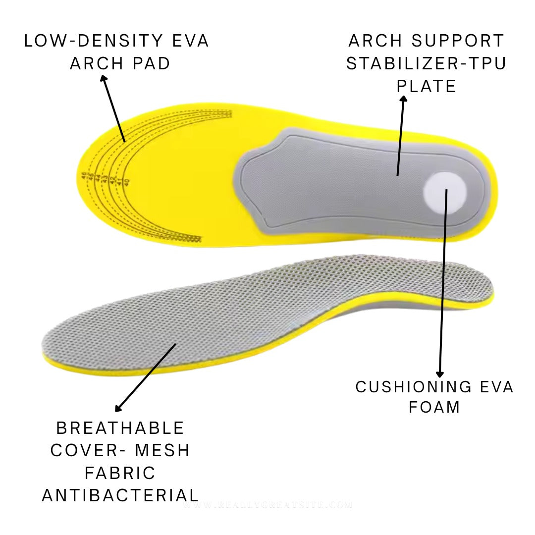 Diawell - Sol Sepatu Insole Orthotic (Kuning Abu)